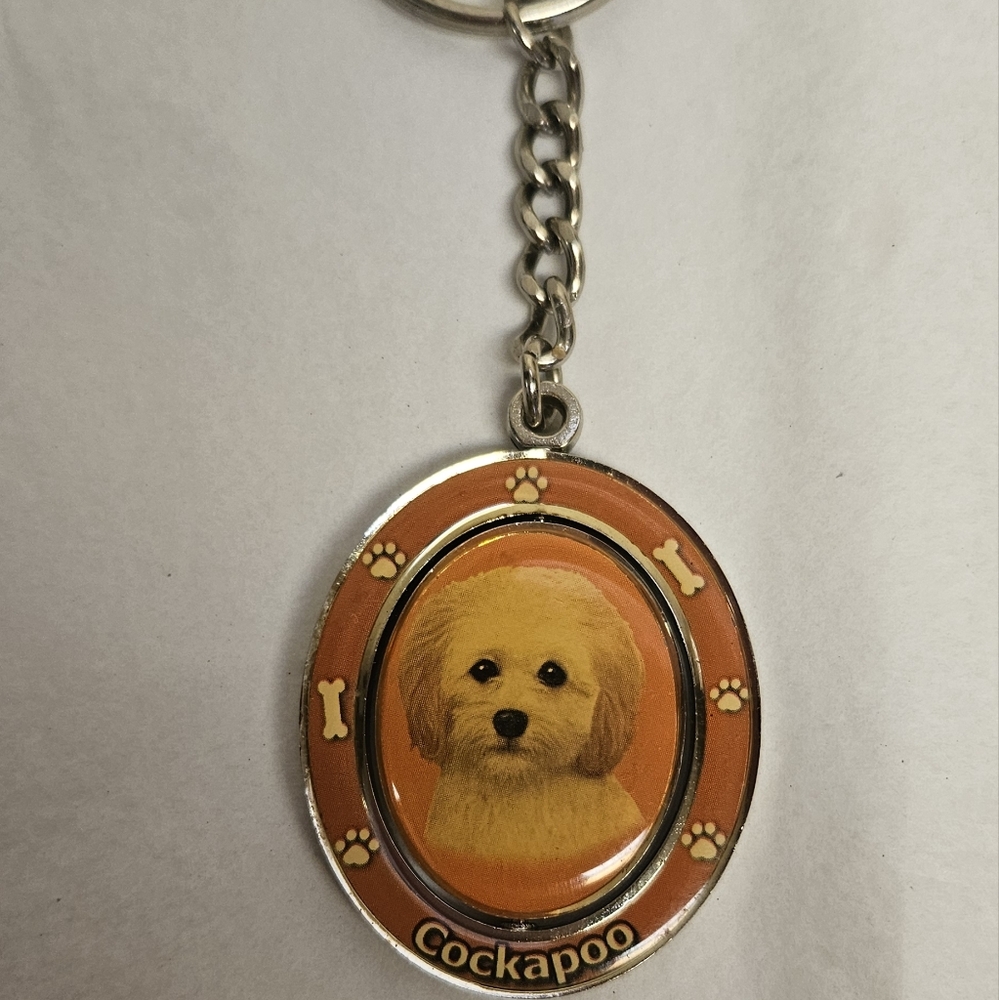 Cockapoo Orange Colored Dog Keychain Pet Lovers Keepsake Gift.